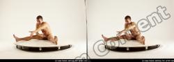 Nude Man White Sitting poses - simple Athletic Short Brown Sitting poses - ALL 3D Stereoscopic poses Realistic